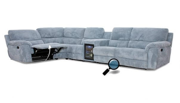 Arctic Ecksofa blau mit relaxfunktion