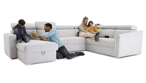 Select Ecksofa hellgrau